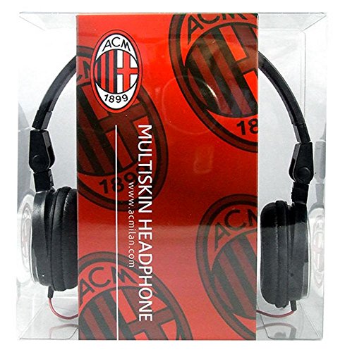 TECHMADE Cuffie Stereo con Microfono e Skin Intercambiabili AC Milan 1899, Nero - Image 4
