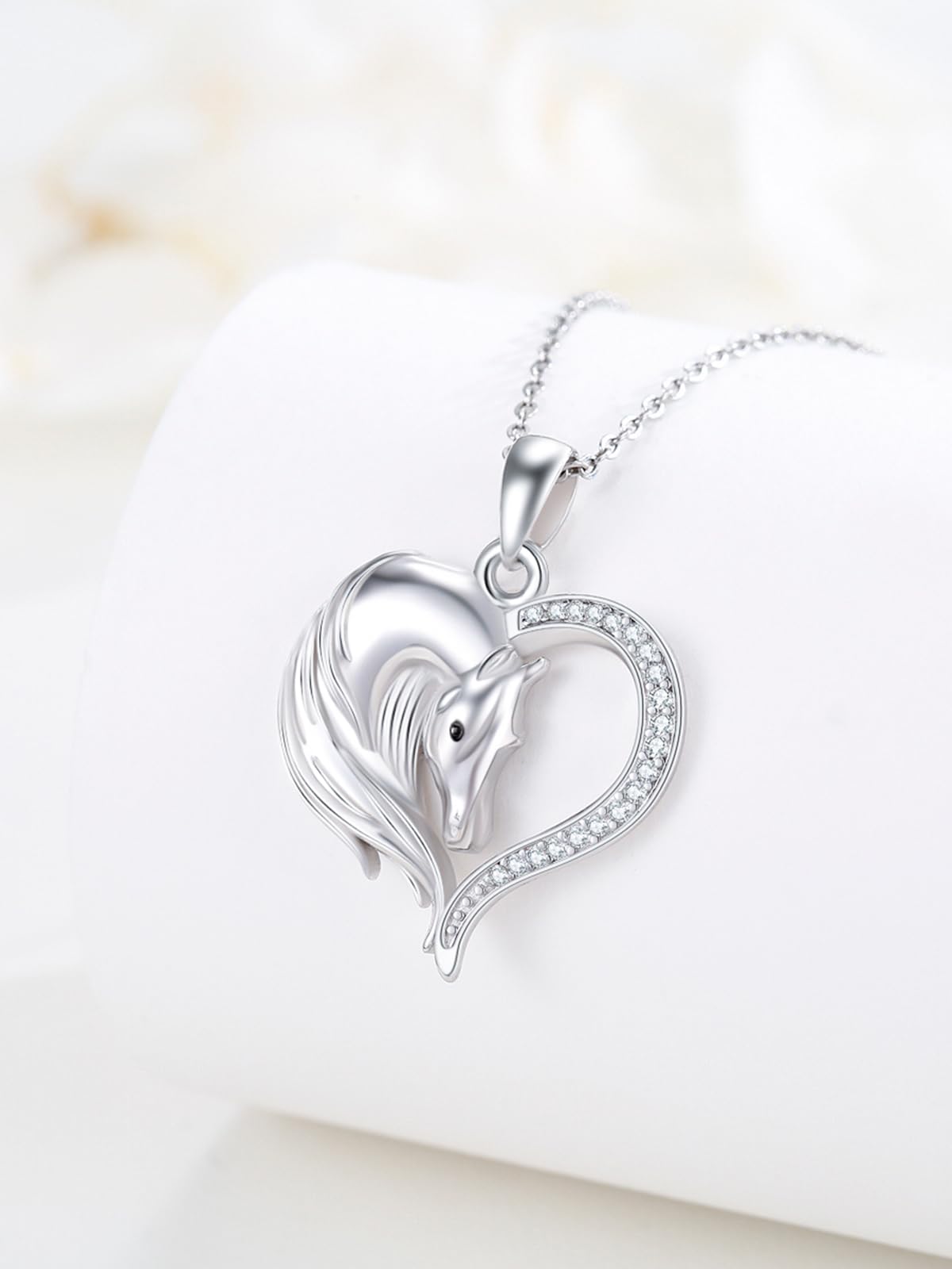 TANGPOET Tier Halskette für Damen Mädchen Silber 925 Tiere Schmuck Geschenke für Geburtstag Muttertag Weihnachten mit 18"+2" Kette