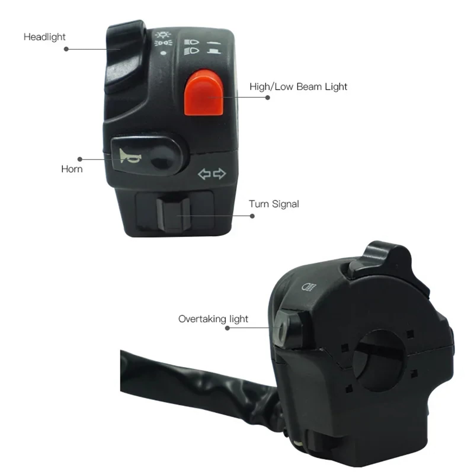 Pulsante Per Clacson Compatibile Con Yamaha L'interruttore Manubrio Moto Indicatore Di Direzione Universale Per Fari Avvisatore Acustico ON OFF Interruttore Di Avviamento 22mm 7/8"