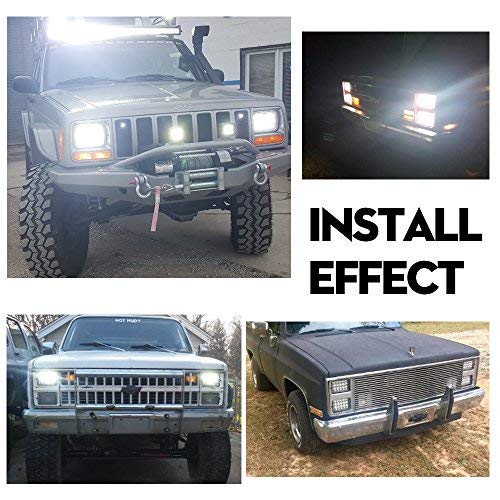 Aaiwa 4X6 Led Headlight Sealed Beam 45W Headlight Replacement 6X4 Conversion Kit For Kenworth Kw 900 Peterbilt 379 H4651 H4666 H4656 H6545 4652 Truck Chevy K10 K20 Van Rv Camper Headlamp Assembly #TOP6