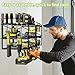 Spaclear Power Tool Organizer Wall Mounted Rack with 6 Drill Holders for Cordless Drill 3 Layer Heavy Duty Metal Power Tool Storage Rack for Garage Tool Organizer and Storage