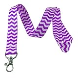 Purple Chevron Lanyard Key Chain Id Badge Holder