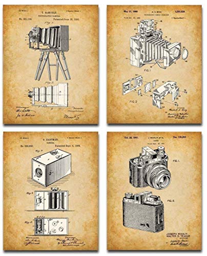 Original Camera Patent Art Prints - Set of Four Photos