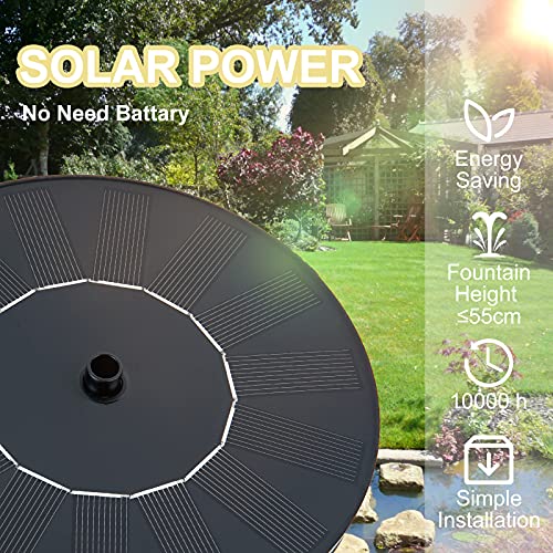 Zonnefonteinpomp, 1,4 W nieuwe serie opgewaardeerd op zonne-energie waterfontein met 7 sproeiers, drijvende zonne-vijverpomp voor vogelbad, tuin, vijver, zwembad en vistank - Image 3