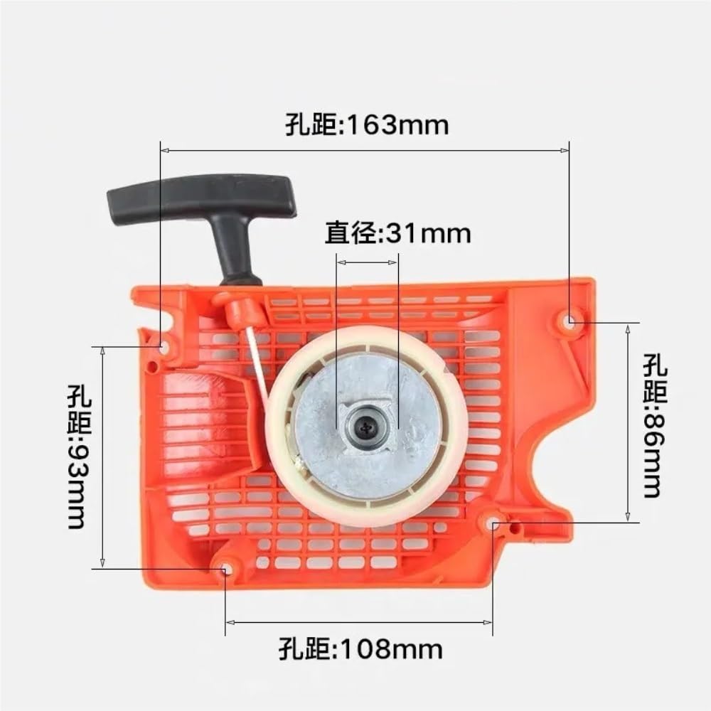 Arranque DE Retroceso con TRINQUETES METÁLICOS E-Start Compatible con G2500, 4500, 5200, 5800 y 5900 Motosierra DE Arranque FÁCIL con Mango DE Tiro Y Cuerda 2880-75003(Aluminum Core)