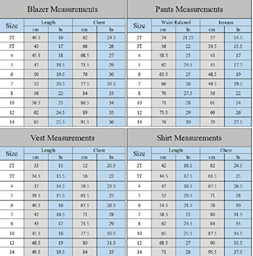 Fersumm Boy's 5 Piece Suits Slim Fit Dress Suit Set Complete Outfit, Blue(4 Pieces), 2T #TOP4