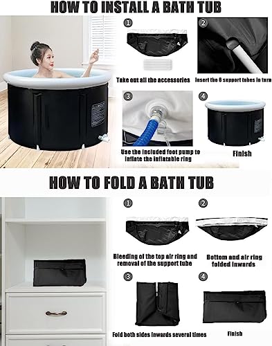 Oxlaser Banheira de gelo para atletas, banheira de imersão fria, banheira inflável grande portátil,