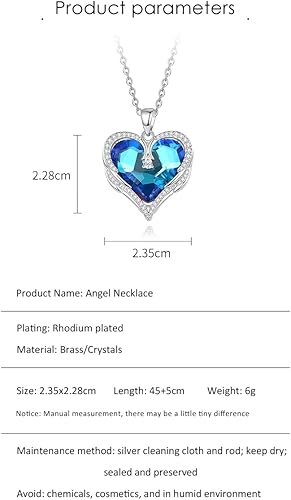 Vista 6 de Collar de cristal, collar con colgante para mujer, collar de plata de ley 925, regalo de joyería de cumpleaños y día de San Valentín para madres