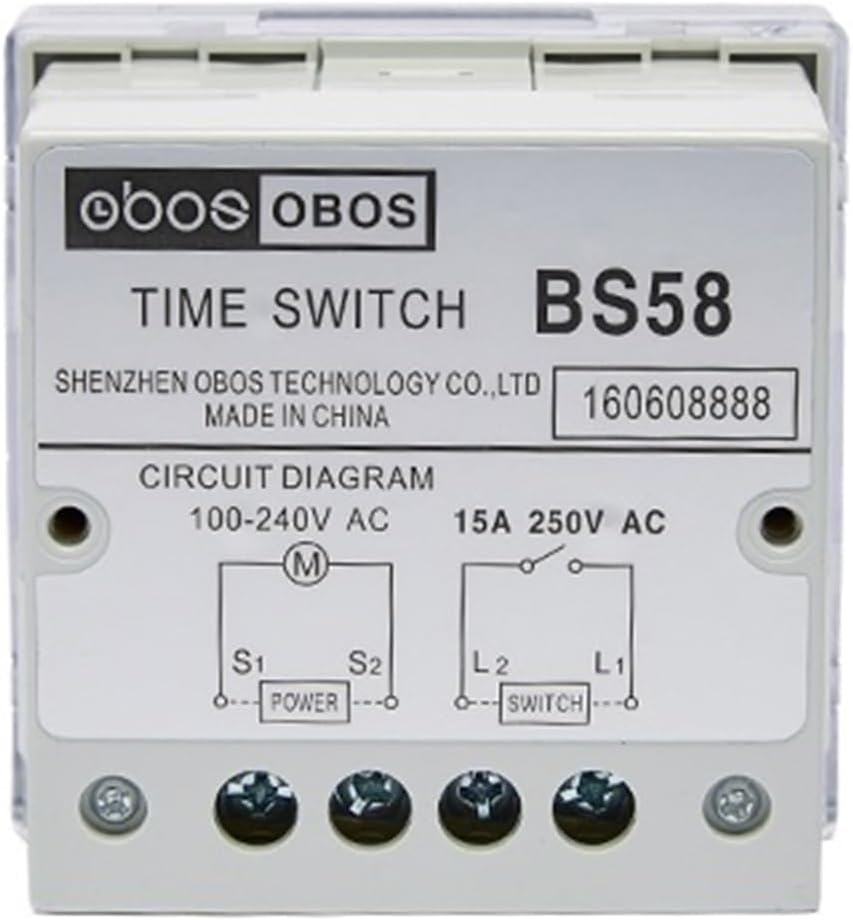 Small Footprint Timer 110v Small Size Mechanical Type time Switch with 96 Times on/Off per Day Minimum Setting Unit 15 mins