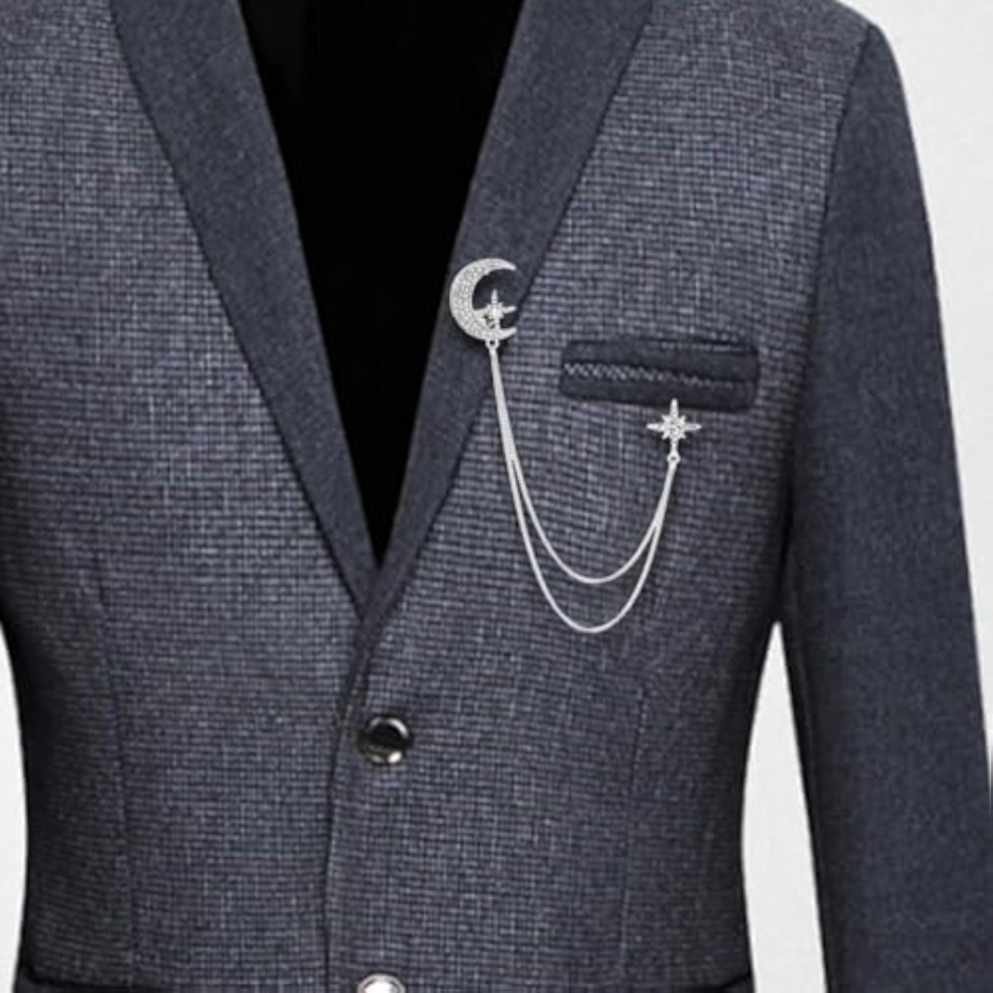 Chic Tassel Chain Brooch for Men, Durable Design