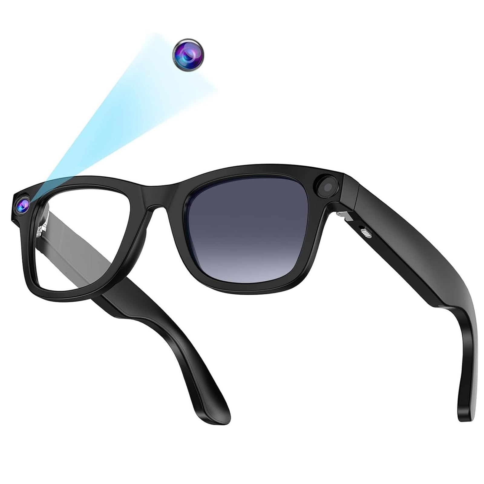 Smart Glasses with Camera AI Voice Wake-Up ChatGPT Assistant 1080P Recording 8MP Photos Bluetooth Calling Music WiFi Sync