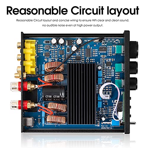 Douk Audio M1 Pro 320W Bluetooth Power Amplifier, 2 Channel Audio Amp, Wireless Receiver, For Home Stereo Speakers/Active Subwoofer, With Treble & Bass Control/U-Disk Music Player #TOP5