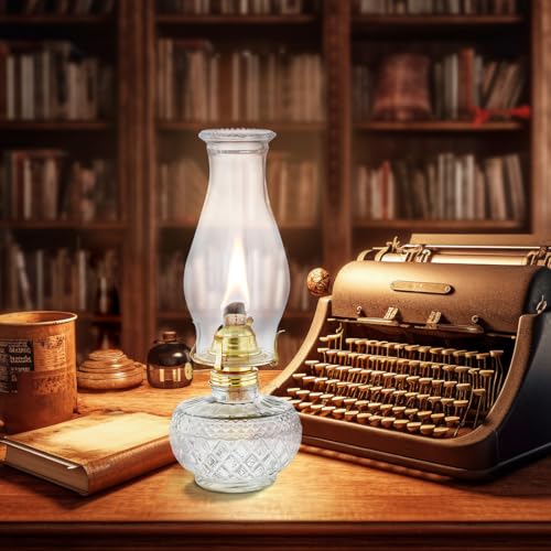 YOUJIAYOUNI Oil Lamp Chimney Replacement,3 Inch x 8 Inch Kerosene Lamp Globe,Clear Glass Oil Lamp Globe, Crimped Top Hurricane Lamp Shade Cover,Glass Chimney for Oil Lamps(1 Pack) - Thumbnail 6