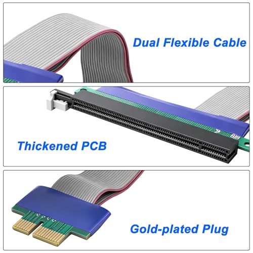 Riser PCI-E 1X vers 16X pour déporter une carte graphique GPU ou un SSD RAID - 3