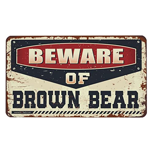 Tapis de souris mignon Beware of Brown Bear 36x60cm, idée cadeau originale
