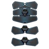 GYAM EMS Muskelstimulator, ABS Taillentrainer, mit 10 Modi & 20 Ebenen Betrieb, MuskelaufbaugüRtel füR Bauch/Arm/Bein, Abdominal Stimulator Belt Muskeltraining MäNner & Frauen,Blau