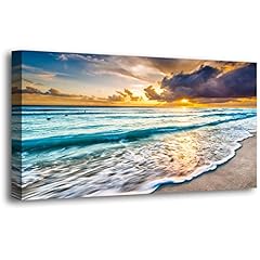 blue ocean white wave yellow sunshine