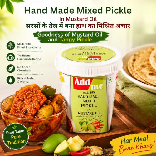 Image of Add me Hand Made Mixed vegetable Pickle in Mustard Oil 500gm | Goodness Of Mixed Pickles | Rajasthani mix achar marwadi pickle Bucket Pack