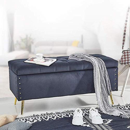 Pouf ottoman de rangement capitonné pour optimiser les petits salons - 3