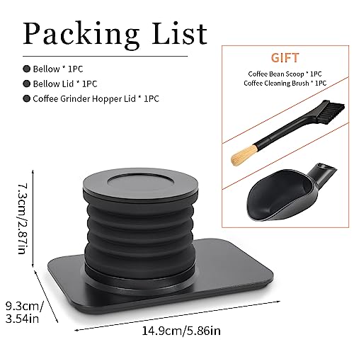 Cafemasy Burr Coffee Grinder Cleaning Tools Replacement Coffee Hopper Lid With Single Dose Hopper Bellow Zero Retain Air Blower Compatible With Fellow Ode Brew Grinder (Black) #TOP5