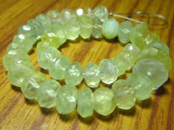 Prehnite facettée en perles rondelles de 6-8mm pour la création de bijoux artisanaux uniques