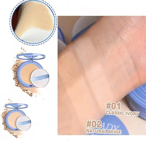 Oil Control Face Pressed Powder, Matte Smooth Setting Powder Makeup, Waterproof Long Lasting Finishing Powder,Flawless Lightweight Face Cosmetics, Natural Nude Makeup Cosmetic (Natural Beige) #TOP4