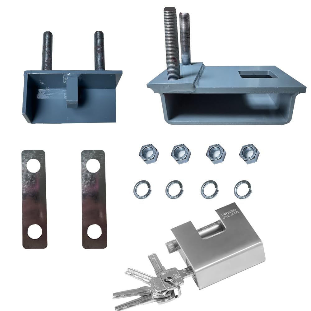 Foghorn Construction Heavy-Duty Bolt-On Keyed Lock Box for Shipping Containers - Includes 5 Keys, 100% Steel Build for Maximum Security (Grey)