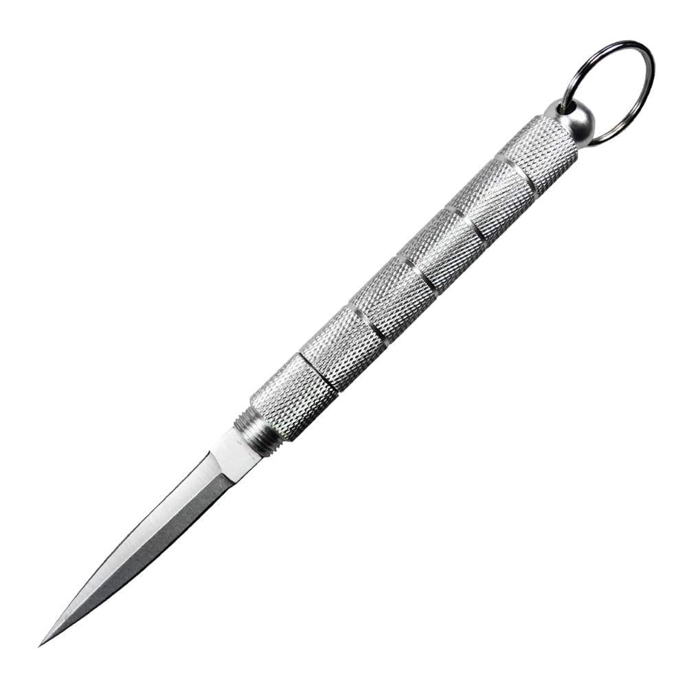ACUDY Pocket Cutter & Emergency Window Breaker with Keychain | Stainless Steel Utility Knife for Car Glass Breaking, Box & Letter Opening | Compact Survival & Travel Tool (Sliver)