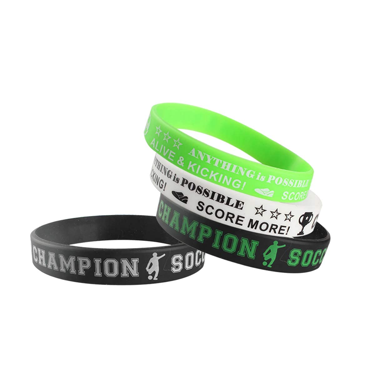 Androxeda Lot De 12 Bracelets Silicone Football - Cadeaux Fête Enfants Et Anniversaire