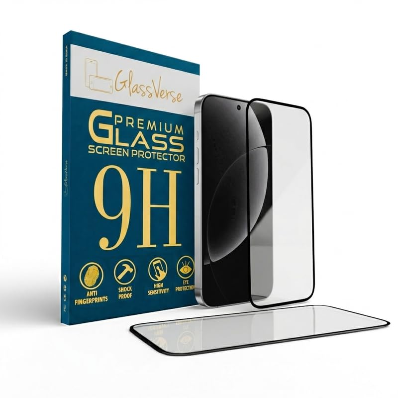 Image of GlassVerse PureView Tempered Glass for Realme GT 8 Pro | Crystal Clear, 9H Hardness Screen Protector, Edge to Edge, Case Friendly, Hassle-less Installation Kit Included. (Pack of 1)