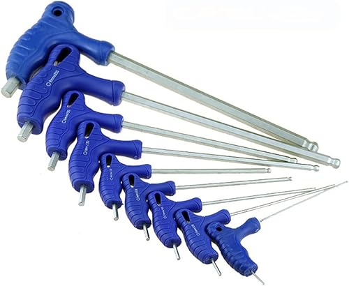 SDFGH Juego de llaves Allen llaves universales 8 unidades extremo de bola mango en T llave inglesa para automóvil bicicleta motocicleta herramienta