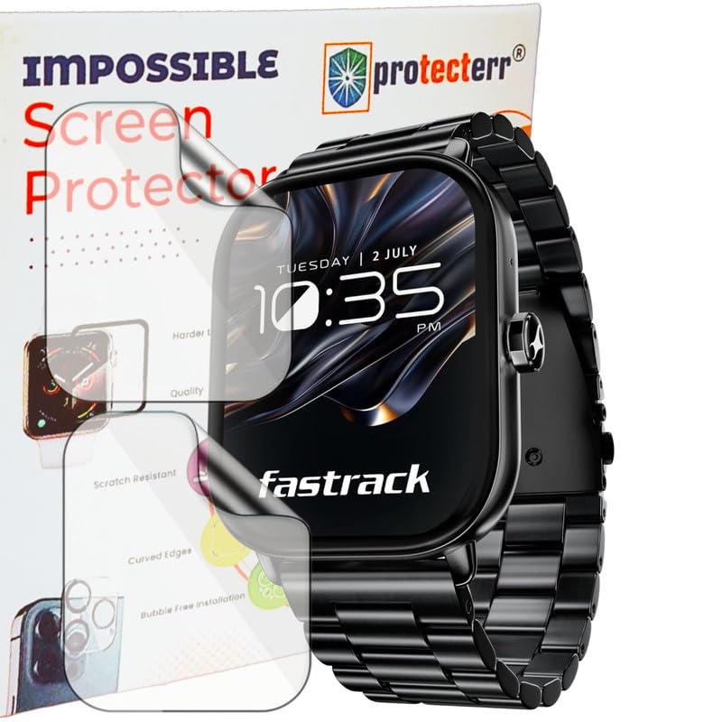 Image of 2 Pack | Screen Protector Guard for Fastrack Radiant FX2 | 2.04 inch | Smartwatch - Flexible & Ultrathin TPU Film, 9H Scratch Resistant, Bubble Free - Not a Tempered Glass
