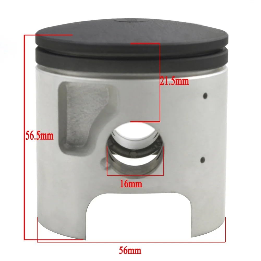 Para KDX125 KDX 125 1990 1991 1992 1993 1994 1995 1996 1997 1998 1999 56mm ~ 57mm Segmento Pistón Pistón cilindro motocicleta(Piston Kit 57mm)