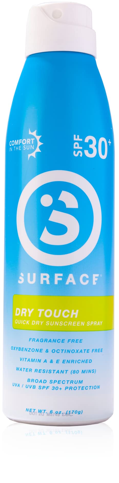 Surface Dry Touch Spray Sunscreen - Lightweight Water Resistant Sunscreen Spray with Broad Spectrum UVA UVB Protection -