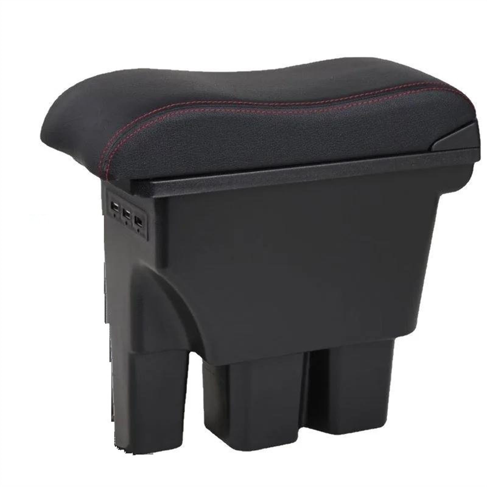 NMJLQW Storage Rack Armrest Box With Multifunctional Support PU Upholstered Car Interior Modification Accessories For Jimny JB74 2018-2022(A1 Black red leather)