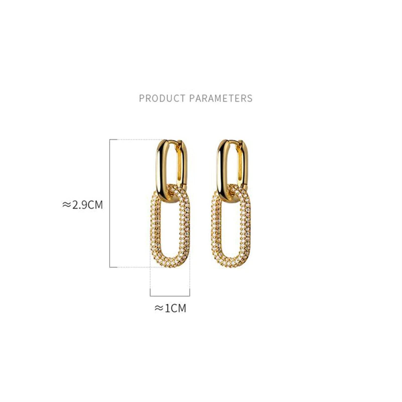 Pendientes Creativity 925 Declaración de Plata esterlina Boho Sparkling Zircon Pendientes Femenino Piercing Piercing Joyería Lindos Aretes (Gem Color : Gold)