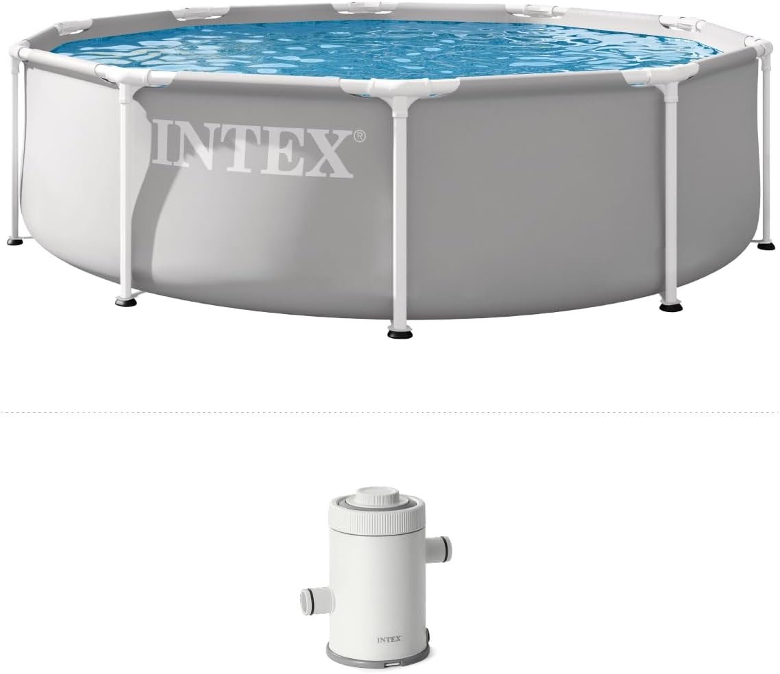INTEX 26701EP 10Ft X 30In Prism Frame Premium Above Ground Swimming Pool Set with Filter Pump