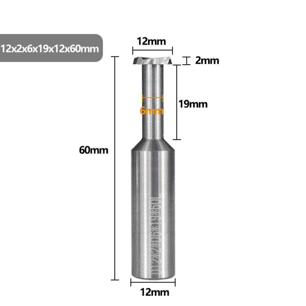 1pc T Slot Milling Cutter 4-12mm Shank 4 Flute Carbide End Mills for Metalworking T Slot Keyseat Router Bits CNC Milling Cutter-1pc 12x2x6x19x60