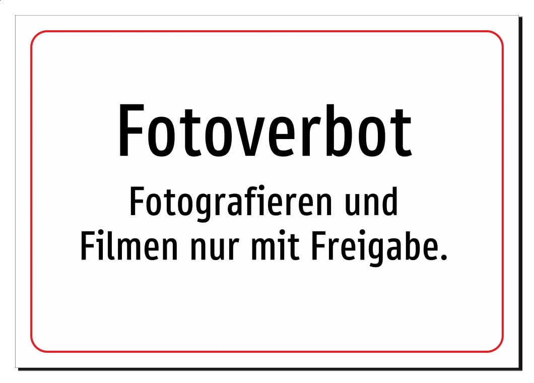 36860-DE-T-09 | Fotoverbot - Fotografieren und Filmen nur mit Freigabe