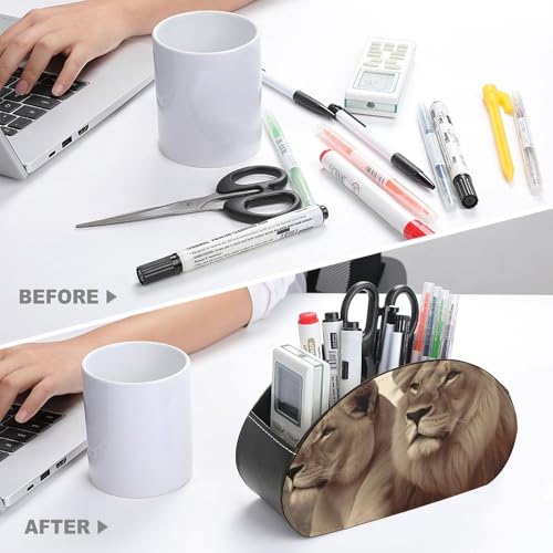 Support de télécommande L007 en cuir synthétique à 5 compartiments pour table - Lot de 3 boîtes - 4