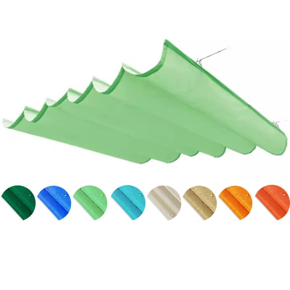 Retractable Wave Sun Shade Sail, Outdoor Canopy Waterproof Sun Protection Replacement Cover With Mounting Kit For Pergola Sun Room Porch Terrace Garden