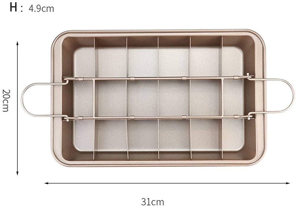Moldes cuadrados para tartas de acero inoxidable con separadores extraíbles, aptos para horno de cocina