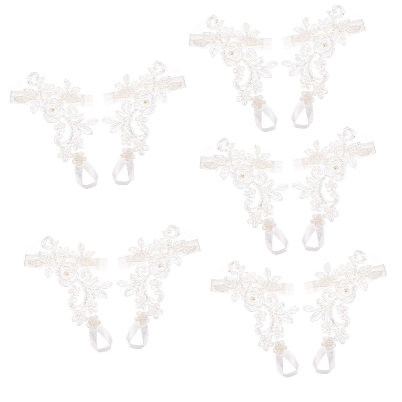 SOIMISS 5paia Cavigliera Romantica Pizzo Per Cerimonie e Matrimoni Accessorio Elegante Da Spiaggia Per Donne e Ragazze Decorazione Per Piedi Confortevole e Resistente Perfetta Per Sposi e