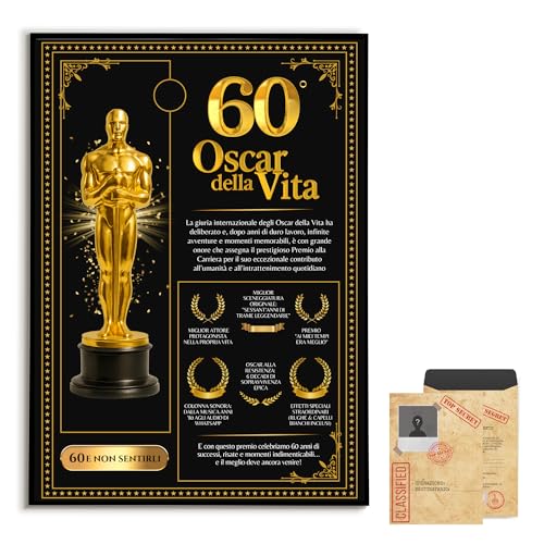 hOmty Biglietto auguri 60 anni uomo e Biglietto auguri 60 anni donna | Biglietto compleanno 40/50/60 anni