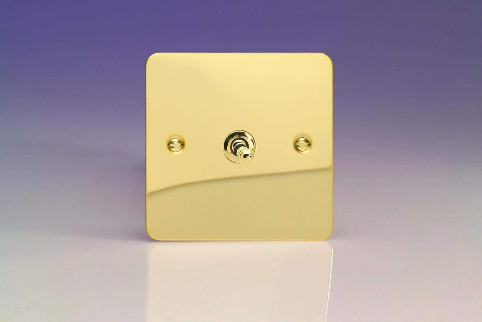 Varilight - 1G 1 or 2W 10A Classic Toggle Switch Ultra Flat Polished Brass - XFVT1