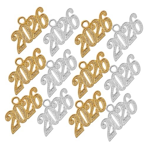 Yardwe - Yardwe 20 pièces Pendentifs Chiffre Alliage pour Bijoux Artisanaux Accessoires Élégants pour Bracelets Colliers et Porte-clés Or et Argent pour Célébrations et Créations Personnalisées