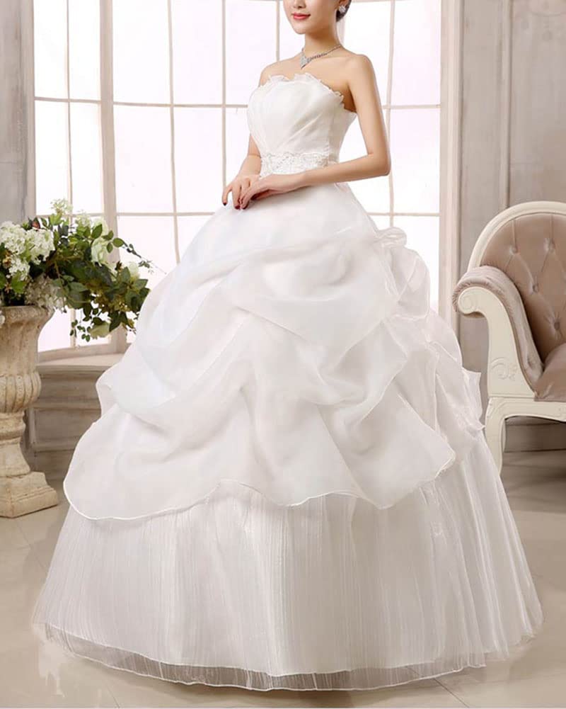 Vestido de Novia Largo para Mujer A-Línea Sin Mangas Vestido de Fiesta Festivo Vestido Palabra de Honor Princesa Noche Vestir Largo Bola Vestido