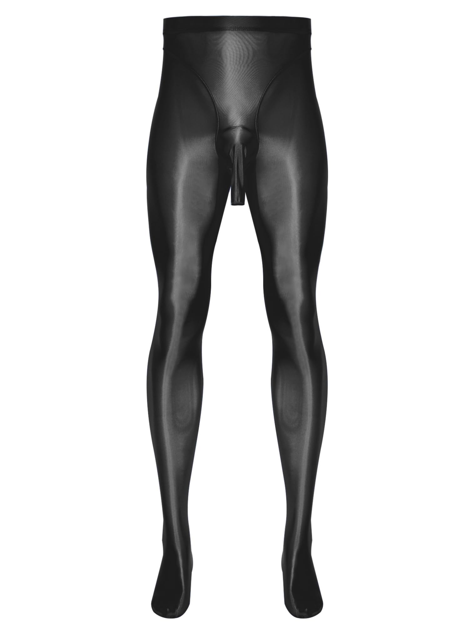 FEESHOW Herren Glanz Strumpfhose Mit Hülle Öl Glänzende Leggings Wetlook Unterwäsche Pantyhose Nylon Stocking