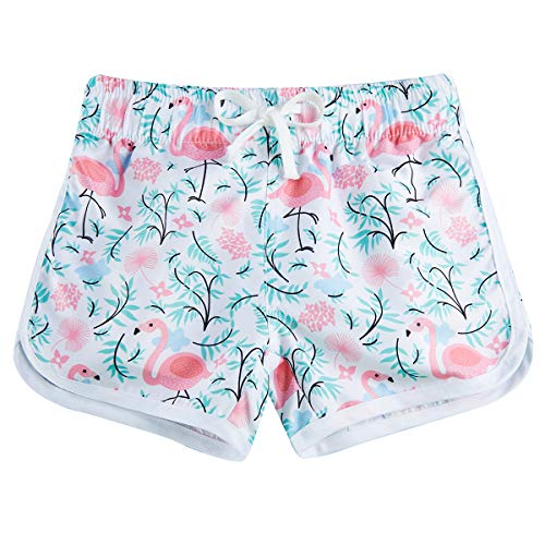 IDGREATIM Short de bain et running pour fille - Séchage rapide - Maillot de bain décontracté - Short d'été avec cordon de serrage - 4-9 ans, style 1, 7 ans Cover