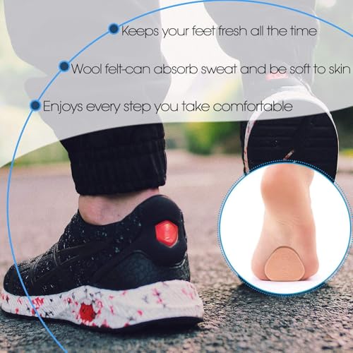 Image of Syhood 20 Pieces Metatarsal Felt Pads Foot Insert Pads Ball of Cushion for Pain Relief Forefoot and Sole Adhesive Accessories for Men and Women 1 /4 Inch Thick(Oval,Nude Color,Wool Felt)